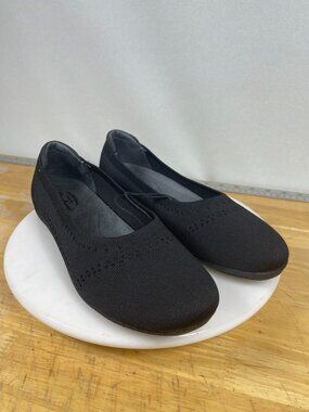 Dearfoams Mary Jane Flats Womens 9.5 Black Knit Comfort Slip On Shoes
